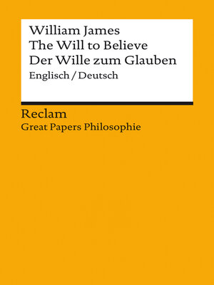 cover image of The Will to Believe / Der Wille zum Glauben